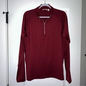 Lady Hagen Maroon Quarter-Zip Top XL NWOT